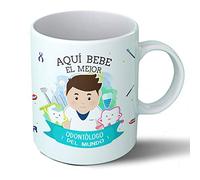 Planetacase - Taza odontólogo - Regalo Original - Cerámica 330 mL - Taza Desayuno Apta para Microondas y Lavavajillas - odontología - Resistente a Lavados