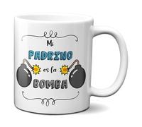 Planetacase - Taza para Padrinos - Mi Padrino es la Bomba - Regalo Original Padrino - Cerámica 330 mL - Apta para Microondas y Lavavajillas, Diseño Padrino