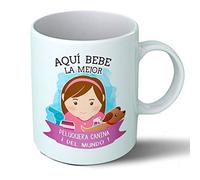 Planetacase - Taza Peluquera Canina - Regalo Original - Cerámica 330 mL - Taza Desayuno Apta para Microondas y Lavavajillas - Resistente a Lavados