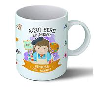 Planetacase - Taza pintora - Regalo Original - Cerámica 330 mL - Taza Desayuno Apta para Microondas y Lavavajillas - Artista Pintura - Resistente a Lavados