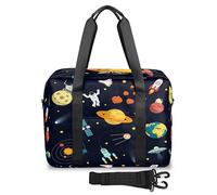 Planetas astronautas bolsas de viaje para mujeres hombres planetas fin de semana bolsa de noche 32 L grande cabina Holdall bolsa para viajes, deportes gimnasio, color, (32 L) UK, Organizador de bolsas