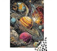 Planetas del Sistema Solar Puzzle de 1000 Piezas Papel Ciencia Educativa Puzzle para Adultos Universo Espacio Relajante Puzzle para Toda la Familia Regalo 38x26cm/1000pcs
