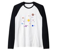 Planetas del Sistema Solar, Tierra, Sol, Ciencia espacial Niños, Adultos Camiseta Manga Raglan