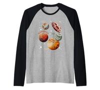 Planetas Enanos SolarSystem Ceres Eris Plutón Haumea Espacio Camiseta Manga Raglan