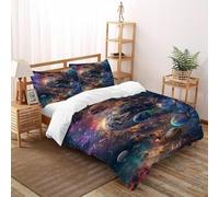 Planetas Nebulosa Juego De Funda para Edredón 3 Piezas 3D Impresa Starry Sky Theme con Cremallera Y Funda De Almohada Super King（260x220cm） Microfibra Juego De Cama para