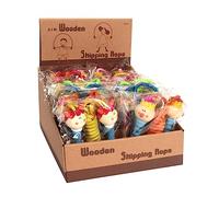 PLANÈTE BOIS Pack de 12 Cuerdas para Saltar-FSC-030141PA-12 Piezas Madera-Juego para Niños-Recreación-Kermesse-Coleccionable-13,5 cm x 4 cm-A Partir de 3 años, Multicolor (MGM 030141PA)