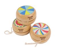 PLANÈTE BOIS Pack de 24 Yoyós-Coleccionables-030145YPA-24 Piezas-Multicolor-Madera-Juego para Niños-Recreación-Kermesse-Vintage-6 cm x 6 cm-A Partir de 3 años (MGM 030145YPA)