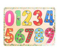 PLANÈTE Bois - Rompecabezas de Números - FSC - Juego Educativo - Primeras Reflexiones - 052461-10 Piezas - Multicolor - Madera - Juego para Niños - Rompecabezas Infantil - A Partir de 2 Años