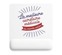 Planetee - Alfombrilla de ratón secretaria médica para el mejor mundo | Accesorio de oficina ergonómico, ideal para cumpleaños, colega, secreto de Santa Navidad, día del padre y día de la madre