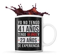 Planetee Taza de cumpleaños de 41 años | Tengo experiencia | Divertida y original idea de regalo para celebrar un cumpleaños
