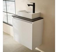 Planetmöbel Conjunto de Muebles de baño Lavabo con Mueble bajo 56 x 55 x 30 cm Blanco, Mueble bajo con Lavabo para baño, Aseo de Invitados y Cuarto