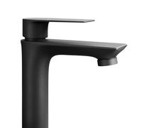 Planetmöbel Grifo de baño negro con mezclador monomando para lavabo de baño moderno
