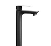 Planetmöbel Grifo mezclador de baño con cartucho de cerámica, grifo monomando para lavabo, altura 29 cm, color negro mate