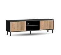 Planetmöbel Liora - Mueble para TV (150 cm de largo, mueble de televisión, mueble para salón, mueble de TV, 38 x 150 x 44,5 cm), color gris y dorado
