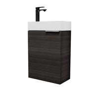 Planetmöbel Mueble baño con Lavabo 40 cm con grifería cromada, Mueble bajo Lavabo para baños pequeños, Aseo de Invitados, Antracita