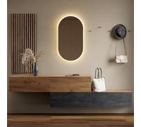 Planetmöbel Mueble de pasillo, 2 x 160 cm, roble dorado/roble dorado/negro carbón, panel de pared 50 cm, roble dorado/antracita, espejo 50 cm (sin led), 32,5 x 160 x 37,8 cm (al x an x prof)