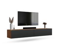 Planetmöbel Mueble TV West, Mesa TV de 200 cm de Largo, Mueble TV suspendido o de pie, Mueble Salon Moderno, 2X Mueble Television 37,8 x 100 x 30 cm, Roble Dorado Antracita