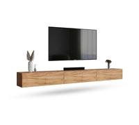 Planetmöbel Mueble TV West, Mesa TV de 300 cm de Largo, Mueble TV suspendido o de pie, Mueble Salon Moderno, 3X Mueble Television 37,8 x 100 x 30 cm, Roble Dorado