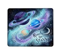 Planets - Alfombrilla de mouse pequeña, diseño de estrellas cósmicas y fantasías, luna, espacio, azul, cuadrado, de goma, antideslizante, portátil, mini alfombrilla de mouse de escritorio, accesorios