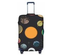 Planets And Their Moons Fundas de equipaje de viaje - Fundas protectoras elásticas para maletas de 18 a 32 pulgadas, Negro -, X-large