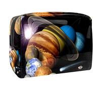 Planets Jupiter Earth Saturn - Neceser de viaje para mujer, bolsa de aseo grande de PVC para maquillaje, práctica bolsa organizadora con cremallera, multicolor, 18.5x7.5x13cm/7.3x3x5.1in, Neceser