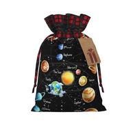 Planets Stars and Milky Way Galaxy - Bolsa de regalo artesanal de arpillera con cordón, una elegante bolsa de regalo textil perfecta para cualquier ocasión