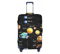 Planets Stars and Milky Way Galaxy - Funda protectora para maleta, elástica, lavable, antiarañazos, ajuste de 18 a 32 pulgadas, White, L