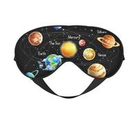 Planets Stars and Milky Way - Máscara reversible para dormir, ideal para camping, meditación y turnos, ajuste cómodo, sin fugas de luz