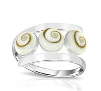 PLANETYS - Anillo Trilogía Plata 925/1000 con ojo de Santa Lucía, Plata, Ojo de Santa Lucía