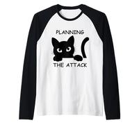 Planificación de ataques de Gatos en Curso Diseño de Gatos para Amantes de los Gatos Camiseta Manga Raglan