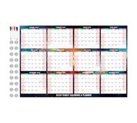 Planificador 2026 - 121,9 x 81,3 cm, planificador de año , diagrama de planificación para todo el año, organizador de pizarra blanca, póster laminado reutilizable para escuela, , cocina