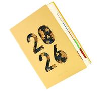 Planificador anual 2026 - Cuaderno A5 de piel sintética de 365 días, organizador de calendario mensual, agendaduradera, planificador de horarios profesional