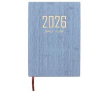 Planificador Anual A5 2026 Cubierta de Cuero Pu, Diario | Cuaderno de Planificación Diaria, Papel de Escritura Plana sin Sangrado, para Profesores y Profesionales