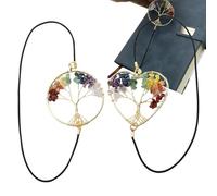 Planificador Bookmark Clip - 2 piezas Elastic Vintage Tree Design Separator, Crystal Accent Book Separator for Reading Planner Purse Bookworms | Notebook Review Log Date Goals Tracking, Bible Study