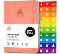 Planificador Clever Fox - Agenda Semanal Mensual Diario Para Disparar la Productividad, Motivación, Felicidad, Éxito y Lograr tus Metas - Calendario Organizador de Tareas - Rosa durazno