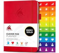 Planificador Clever Fox - Agenda Semanal Mensual Diario Para Disparar la Productividad, Motivación, Felicidad, Éxito y Lograr tus Metas en 2019 - Calendario Organizador de Tareas - Rojo