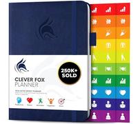 Planificador Clever Fox - Agenda Semanal Mensual Diario Para Disparar la Productividad, Motivación, Felicidad, Éxito y Lograr tus Metas - Calendario Organizador de Tareas - Azul oscuro