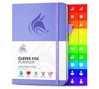 Planificador Clever Fox - Agenda Semanal Mensual Diario Para Disparar la Productividad, Motivación, Felicidad, Éxito y Lograr tus Metas - Calendario Organizador de Tareas - Lavanda