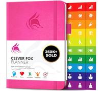 Planificador Clever Fox - Agenda Semanal Mensual Diario Para Disparar la Productividad, Motivación, Felicidad, Éxito y Lograr tus Metas - Calendario Organizador de Tareas - Rosa