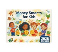 Planificador de 28 Cm | Agenda Pedagógica de Papel - Calendario Educación Financiera - 2026 Gestión De Dinero Ilustrado De Pared Con Dibujos Coloridos Para Aprender Presupuesto Y Organización En Casa