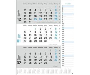 Planificador de 3 meses, azul 2025: práctico planificador de pared con deslizador de fecha. Calendario de oficina con columna de notas y resumen del año. Calendario de pared 2025 para oficina. 30 x 39