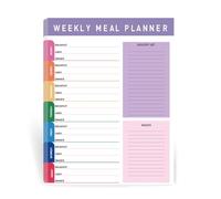 Planificador de alimentos arrancable Bloc de notas Papel grueso Dieta semanal Comida Diario de Alimentos Diario Cuaderno para establecer objetivos nutricionales Bloc de notas para