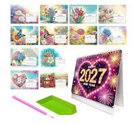 Planificador De Arte De Gemas Hecho A Mano: Calendario Creativo Mensual Con Diseño De Gemas Decorativas, Planificador De Exhibición Organizacional Para Programación Diaria | Para La Oficina En Casa, L
