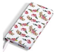 Planificador de bolsillo sin fecha: planificador de bolsillo semanal y mensual con bolsillo interior y entrada de agua, 9.4 x 18.5 cm, 12 meses, 52 semanas, flor, tapa dura