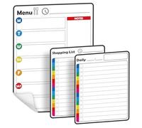 Planificador de comidas con borrador seco no magnético, calendario de nevera con tablero de menú semanal, lista de compras y diario, calendario de pizarra blanca para nevera, pared, vidrio, puerta