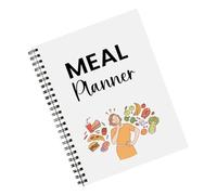 Planificador de comidas, planificador de comidas de doble bobina, diario de seguimiento de comidas para recetas de dieta, desayuno, cena, planificación, planificación, cuaderno