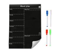 Planificador de Comidas Relaxdays, 42 x 30 cm, magnético, borrable, 4 marcadores, Pizarra para frigorífico, Negro