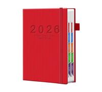 Planificador de cuadernos, gestor de tiempo personal, diario de seguimiento de objetivos, cubierta suave de cuero, calendario anual completo, diseño decorativo para citas para gestión de reuniones