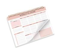 Planificador de encuadernación en espiral, blocs de notas, planificador semanal, cuaderno académico de 104 páginas sin fecha para planificación semanal, programación de productividad