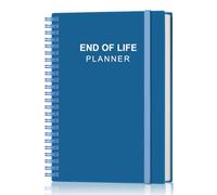 Planificador de fin de vida - Organizador de arreglos finales para beneficiarios, preparación de testamentos, últimos deseos y planificación funeraria, 5.8 x 8.5 pulgadas, azul